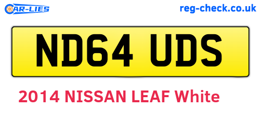 ND64UDS are the vehicle registration plates.