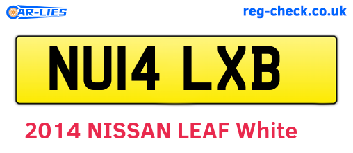 NU14LXB are the vehicle registration plates.