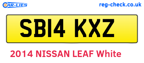 SB14KXZ are the vehicle registration plates.