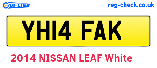 YH14FAK are the vehicle registration plates.