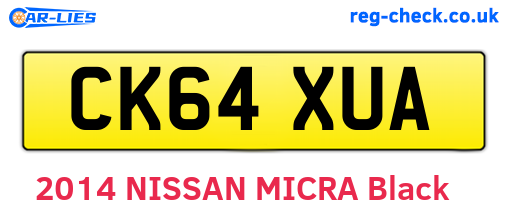 CK64XUA are the vehicle registration plates.