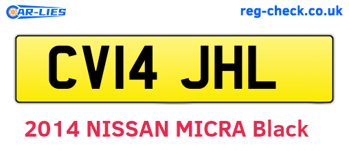 CV14JHL are the vehicle registration plates.