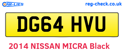 DG64HVU are the vehicle registration plates.