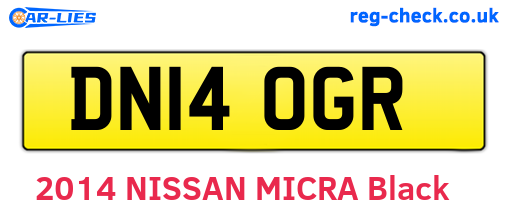 DN14OGR are the vehicle registration plates.