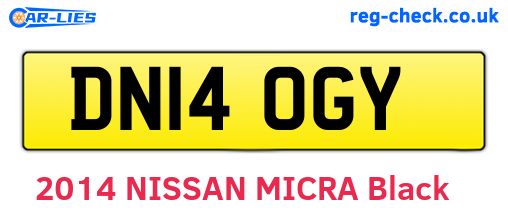 DN14OGY are the vehicle registration plates.