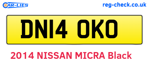 DN14OKO are the vehicle registration plates.