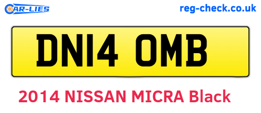 DN14OMB are the vehicle registration plates.