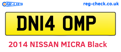 DN14OMP are the vehicle registration plates.
