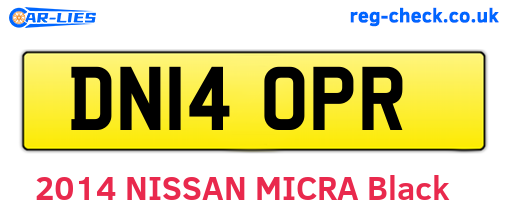 DN14OPR are the vehicle registration plates.