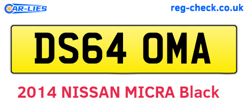 DS64OMA are the vehicle registration plates.