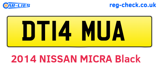 DT14MUA are the vehicle registration plates.