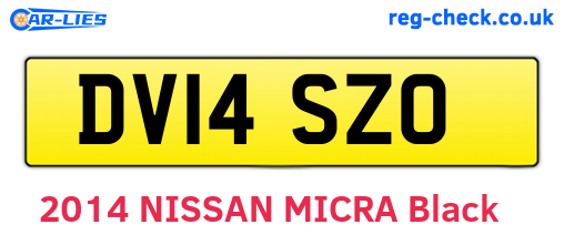 DV14SZO are the vehicle registration plates.