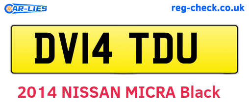 DV14TDU are the vehicle registration plates.