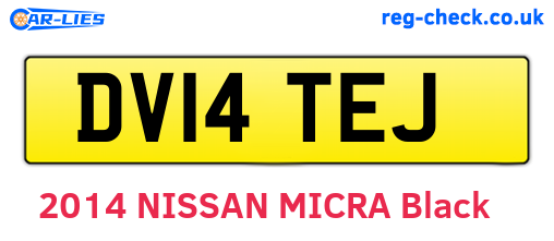DV14TEJ are the vehicle registration plates.