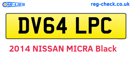 DV64LPC are the vehicle registration plates.