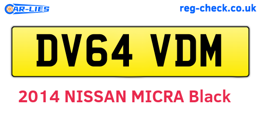 DV64VDM are the vehicle registration plates.