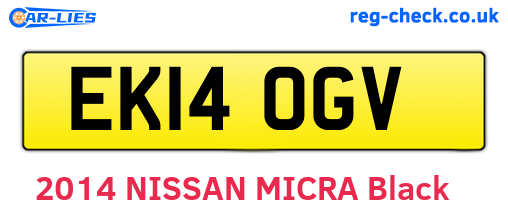EK14OGV are the vehicle registration plates.