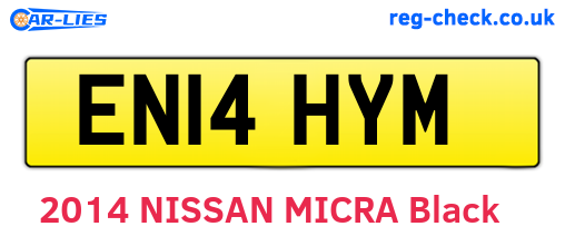 EN14HYM are the vehicle registration plates.