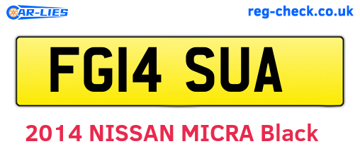 FG14SUA are the vehicle registration plates.