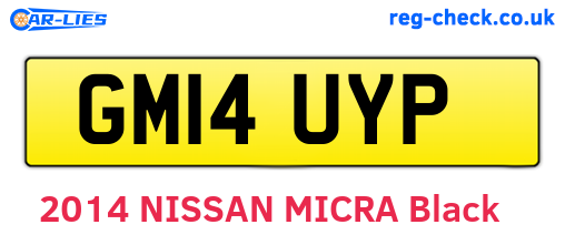 GM14UYP are the vehicle registration plates.