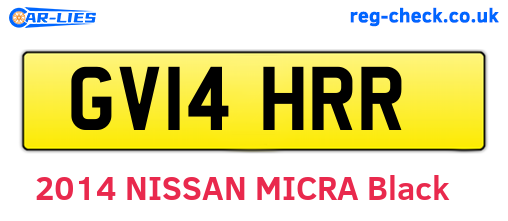 GV14HRR are the vehicle registration plates.