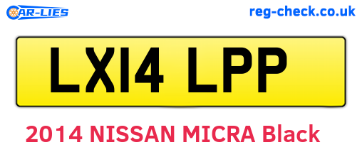 LX14LPP are the vehicle registration plates.