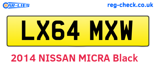 LX64MXW are the vehicle registration plates.
