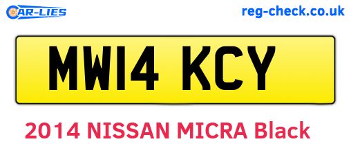 MW14KCY are the vehicle registration plates.