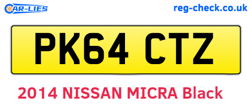 PK64CTZ are the vehicle registration plates.