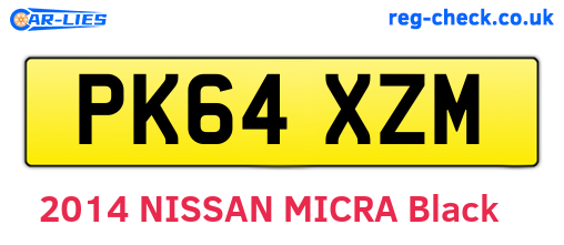 PK64XZM are the vehicle registration plates.