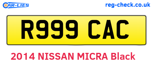 R999CAC are the vehicle registration plates.
