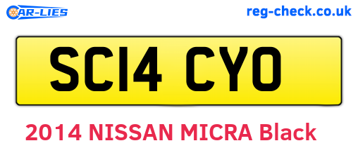 SC14CYO are the vehicle registration plates.