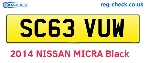 SC63VUW are the vehicle registration plates.