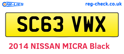 SC63VWX are the vehicle registration plates.