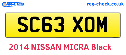 SC63XOM are the vehicle registration plates.