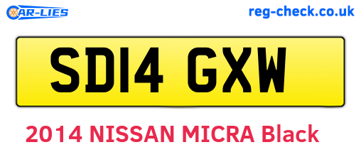 SD14GXW are the vehicle registration plates.