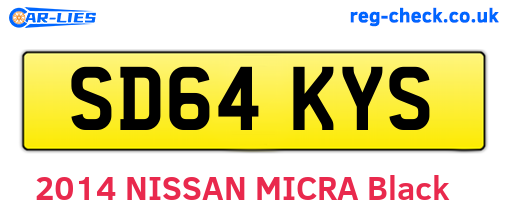 SD64KYS are the vehicle registration plates.