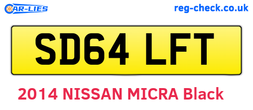 SD64LFT are the vehicle registration plates.