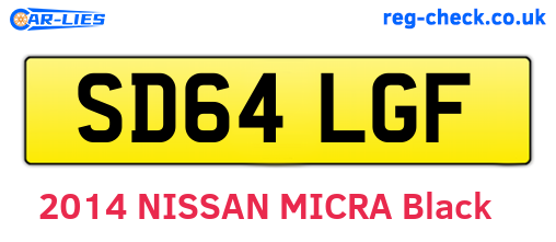 SD64LGF are the vehicle registration plates.