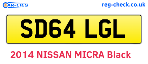 SD64LGL are the vehicle registration plates.