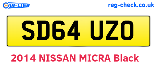 SD64UZO are the vehicle registration plates.