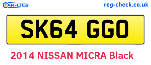 SK64GGO are the vehicle registration plates.