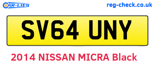 SV64UNY are the vehicle registration plates.