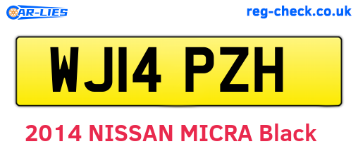 WJ14PZH are the vehicle registration plates.