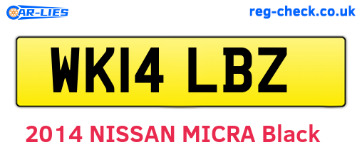 WK14LBZ are the vehicle registration plates.