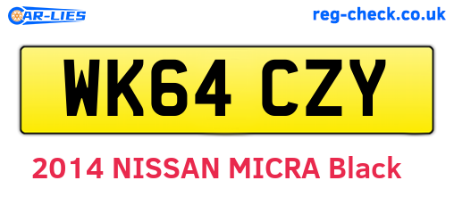 WK64CZY are the vehicle registration plates.
