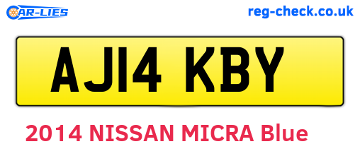 AJ14KBY are the vehicle registration plates.