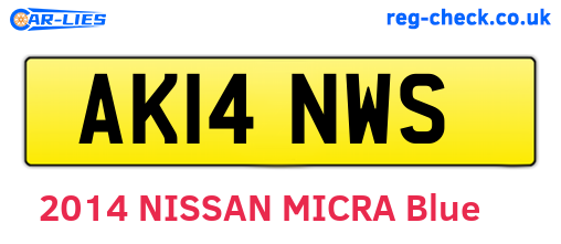 AK14NWS are the vehicle registration plates.