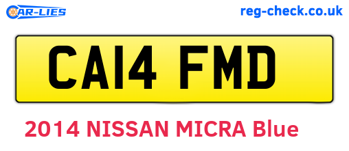 CA14FMD are the vehicle registration plates.