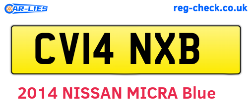 CV14NXB are the vehicle registration plates.